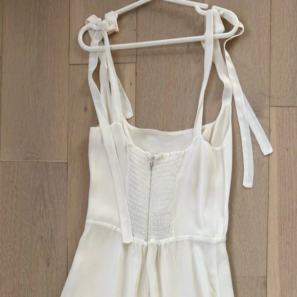 Reformation Besse Dress Ivory 0 Tie Straps Midi Dress - Picture 5 of 6